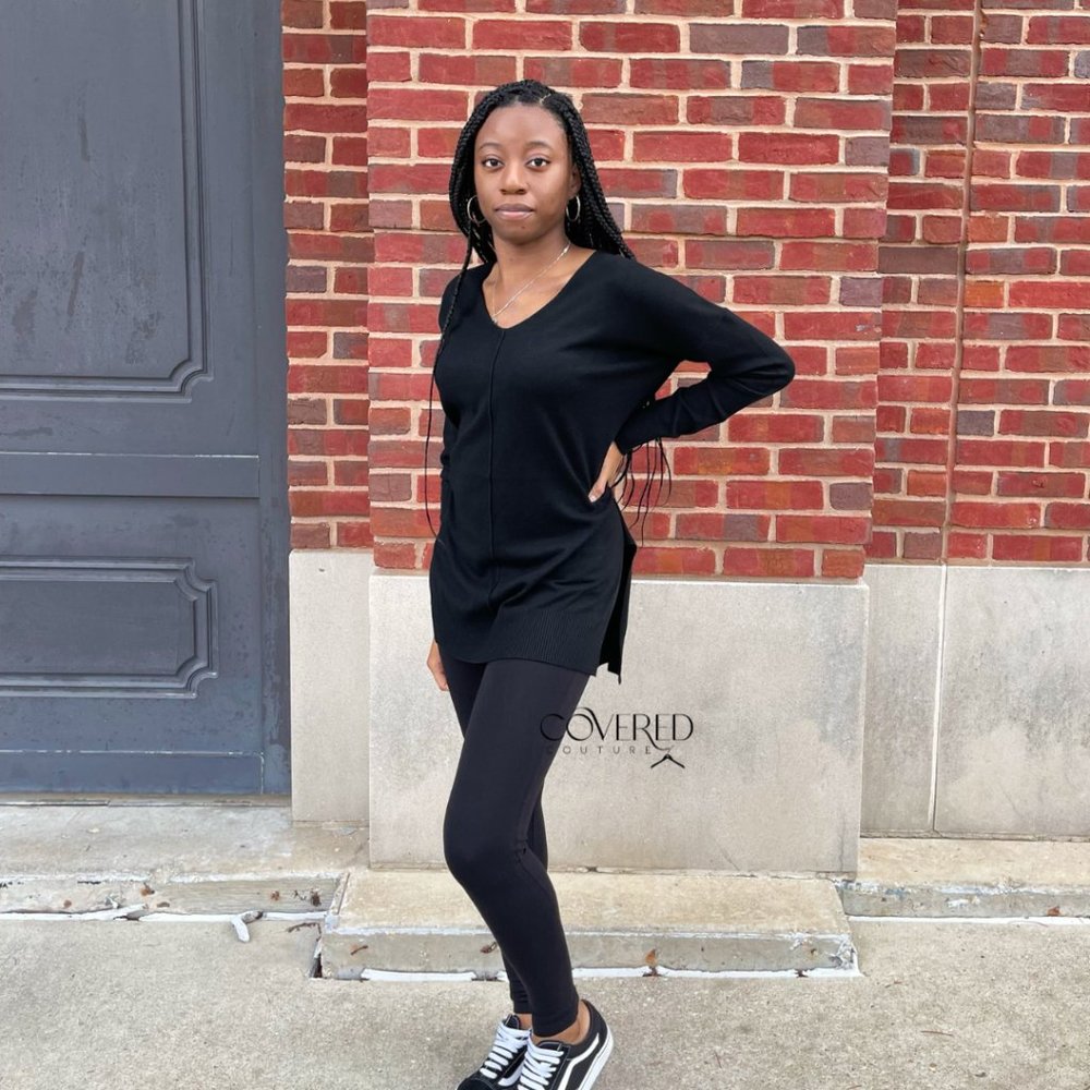 Black Sweater and Leggings Two Piece Set